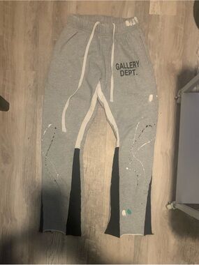 Gallery Dept Gray Paint-Splash Sweatpants